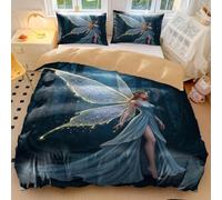 Parure de lit fantaisie à imprimé floral - Literie en microfibre sur le thème des fées et des fleurs - Choix des filles (3, king size + 50 x 75 cm x 2)