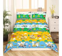 Parure De Lit Feelyou Cat Queen Pour Enfants, Housse De Couette Mignonne Pour Garçons Et Filles, Équipement De Dessin Anime, Camions, Excavatrices, Décoration, Housse De Couette, M