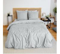 Parure de lit flanelle douce et confort Gris clair 260x240 cm