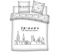 Aymax! Parure de lit Friends 2 personnes Housse 240x220 cm + 2 taies 63x63 cm