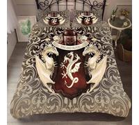 Parure De Lit Game Of Thrones 3 Pieces, 2 Taies D'oreiller, Microfibre Ultra Douce Et Respirante, Hypoallergénique, Fire And Blood