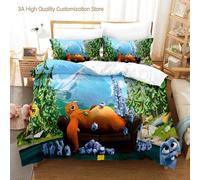 Parure De Lit Grizzy Et Les Lemmings, Pour Lit Simple, Double, Queen Et King Size, Avec Housse De Couette Et Imprime 3d Kawaii