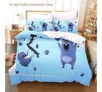 Parure De Lit Grizzy Et Les Lemmings, Pour Lit Simple, Double, Queen Et King Size, Avec Housse De Couette Et Imprime 3d Kawaii