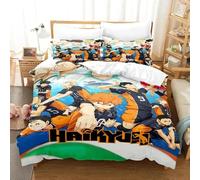 Parure De Lit Haikyuu Imprimee En 3d Avec Housse De Couette Et Motif Volley-Ball Pour Garcon , Linge De Lit De Luxe Pour Enfant Et Adolescent, Idéal Comme Cadeau