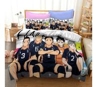 Parure De Lit Haikyuu Imprimee En 3d Avec Housse De Couette Et Motif Volley-Ball Pour Garcon , Linge De Lit De Luxe Pour Enfant Et Adolescent, Idéal Comme Cadeau