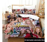 Parure De Lit Hannah Montana Imprimee En 3d Pour Garçons Et Filles, Housse De Couette Et Taie D'oreiller, Pour Lit Double, Queen Size Et King Size