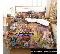 Parure De Lit Hannah Montana Imprimee En 3d Pour Garçons Et Filles, Housse De Couette Et Taie D'oreiller, Pour Lit Double, Queen Size Et King Size