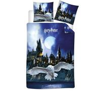 Parure de Lit Harry Potter 1 Personne, Housse de Couette Réversible 140x200 cm + Taie d'oreiller 65x65 cm, Polycoton