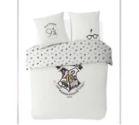 Parure de lit Harry Potter - Housse de Couette 100% coton 220x240cm - Motifs - Blanc - Classique - Intemporel