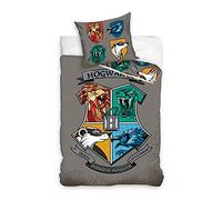 Parure de lit Harry Potter - Housse de Couette et taie d'oreiller Maisons 100% Coton 140x200 cm + taie d’Oreiller 65x65 cm