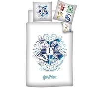 Parure de Lit Harry Potter Poudlard, Housse de Couette 140x200 cm + Taie d'oreiller 63x63 cm