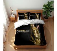 Parure De Lit Haut De Gamme Style Hôtel Motif Michael Jackson 3 Pièces Housse De Couette Douce en Coton Riche Idéale en Toutes Saisons (140x200cm,MJ 02)