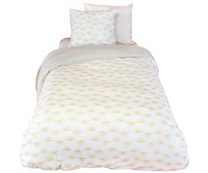 Parure de lit HELIS 140x200 cm 100% polyester microfibre blanc 2 pièces