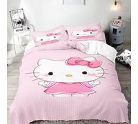 Parure De Lit Hello Kitty Avec Housse De Couette Et Housse De Couette 3d Pour Enfants