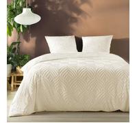 Douceur d'Intérieur Parure de lit Heltie Microfibre tuftée 3 pièces (260 x 240 cm) Ivoire