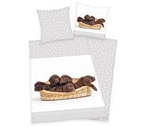 Parure de lit Herding - Motif chien - 135 x 200 cm - 100 % coton
