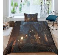 Parure De Lit Hogwarts Legacy Avec Housse De Couette Douce 3 Pieces, Couvre-Lit 100 % Douillet, Motif Dessin Anime, Pour Lit Simple