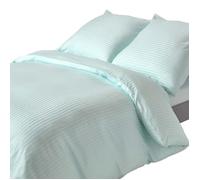 Parure de lit - Homescapes - Bleu - 100% coton égyptien 330 fils - Motif rayé - Lavable en machine