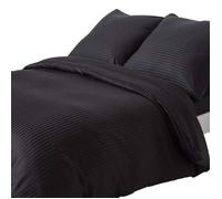 Parure de lit - Homescapes - Noir 100% coton Egyptien 330 fils - Rayures satinées - 155 x 220 cm
