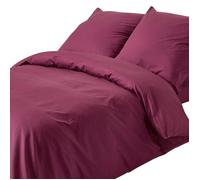 Parure de lit - Homescapes - Prune - 100% coton égyptien 200 fils - 150 x 200 cm - Violet