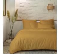 Parure de lit housse de couette 100% Percale de Coton 80 fils Jaune - Chambre - Classique - Intemporel