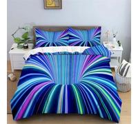 Parure de Lit Illusions D'optique Housse de Couette 140x200 1 Personnes avec Fermeture Éclair, 1 Taies d'oreiller 65x65 cm, Linge de Lit Microfibre Douce - 1D&4005