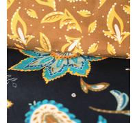 Parure De Lit Imprimé Floral Coton 240x220cm Noir
