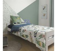 Parure de Lit Imprimé Floral Housse de Couette 140x200cm + 1 Taie d'Oreiller 63x63cm coton motif stakeboard - STREET - ALTOBUY Blanc