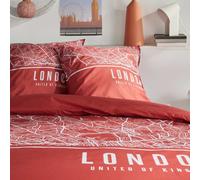 Parure De Lit Imprimé Graphique Coton 220x240cm Rouge