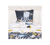 Parure de Lit Imprimé Océan Housse de Couette 240x220cm + 2 Taies d'Oreiller - NEMO - ALTOBUY Blanc