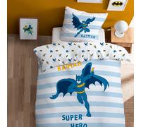 Parure De Lit Imprimée 100% Coton, Batman Team Bleu 140X200 63X63