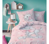 Parure de lit imprimée 100% coton, disney home les aristochats love rose 140X200 63X63