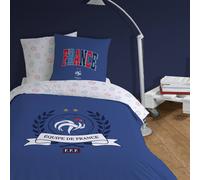 Parure De Lit Imprimée 100% Coton, Fff Campus Bleu 140X200 63X63