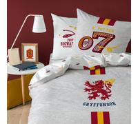 Parure de lit imprimée 100% coton, harry potter team g gris 140X200 63X63