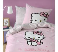 Parure De Lit Imprimée 100% Coton, Hello Kitty Cute Rose 140X200 63X63