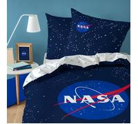 Parure de lit imprimée 100% coton NASA - STAR - Réversible - Bleu - Urbain