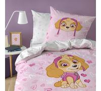 PAT PATROUILLE GRAFFITY Parure de lit Enfant 100% Coton | Oeko-TEX | Housse de Couette 140x200 cm + Taie d'oreiller 63x63 cm | Imprimé Fille | Rose