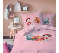 Parure de lit imprimée 100% coton, pat patrouille heart rose 140X200 63X63