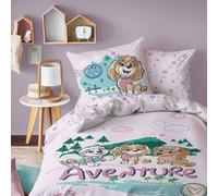 Parure de lit imprimée 100% coton, pat patrouille voyage rose 140X200 63X63