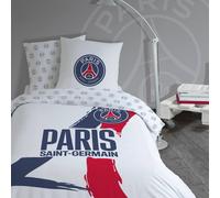 Parure De Lit Imprimée 100% Coton, Psg Tour Blanc 220X240 63X63