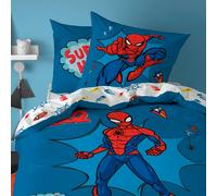 Parure de lit imprimée 100% coton, spiderman home avenger bleu 140X200 63X63