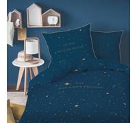 Parure de lit imprimée 100% coton, stargaze bleu nuit 140X200 63X63