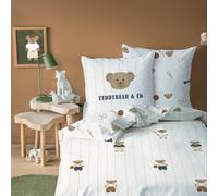 Parure de lit imprimée 100% coton, teddy bear beige 140X200 63X63