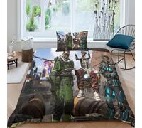 Parure De Lit Imprimée 3d Apex Game, Douce Et Confortable, Motif Dessin Anime, Pour Lit Double : 1 Housse De Couette, 2 Taies D'oreiller