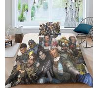 Parure De Lit Imprimée 3d Apex Game, Douce Et Confortable, Motif Dessin Anime, Pour Lit Double : 1 Housse De Couette, 2 Taies D'oreiller