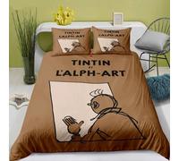 Parure De Lit Imprimee 3d Avec Housse De Couette Et Taie D'oreiller Motif Tintin