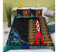 Parure De Lit Imprimee 3d Avec Housse De Couette Et Taie D'oreiller Motif Tintin