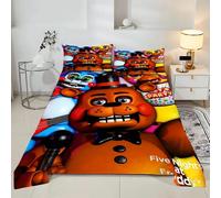 Parure De Lit Imprimee 3d Five Nights At Freddy's Avec Housse De Couette Et Motif Anime, Idéale Pour Les Jeunes Filles Et Les Garcon S.