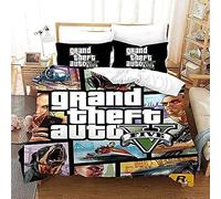 Parure De Lit Imprimée 3d Gta V Pour Garçons Et Enfants, Housse De Couette Et Taies D'oreiller.