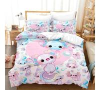 Parure De Lit Imprimee Animal Kawaii Axolotl, Pour Lit Simple, Double, Queen Size, King Size, Pour Chambre D'enfant, Housse De Couette, Motif Anime 3d